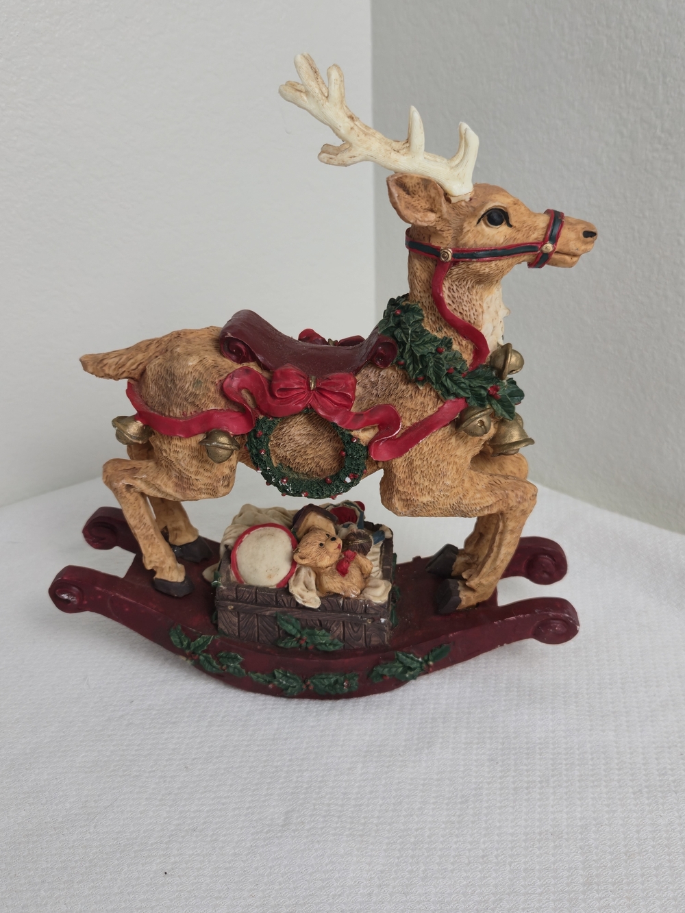 Windsor Collection Musical Rocking Reindeer Figurine Christmas Decor